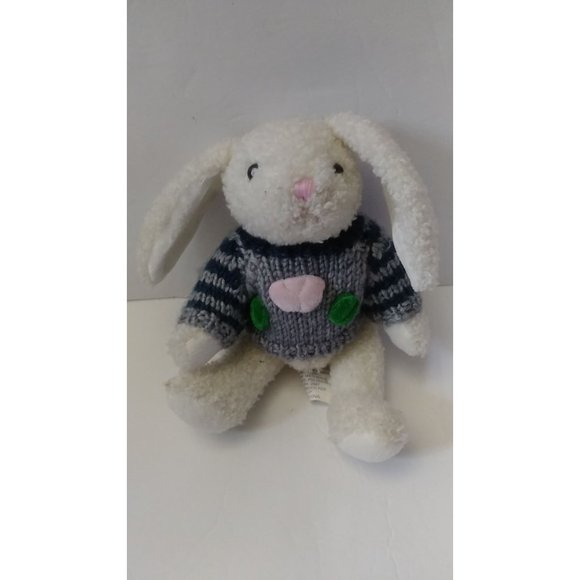 Chrisha Playful Plush Vtg. 80s Bunny Rabbit in Sweater 8" Stuff Animal Plush BI - Picture 2 of 8